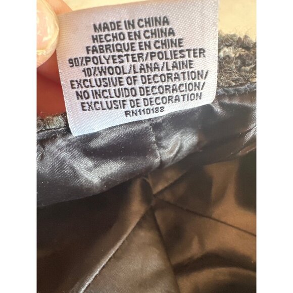 Nine West Womens Newsboy Cap Tweed Style Gray Black Wool Blend Lined - Picture 6 of 7